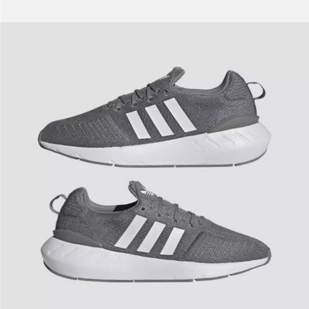 Adidas Swift Run 22 Men's Gray White Athletic Sneakers 8.5 Shoe Trainer